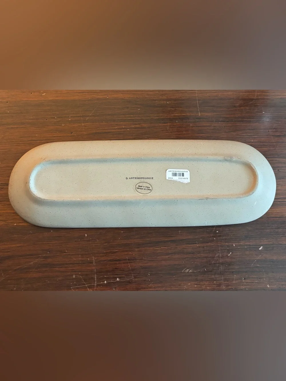 Anthropologie Moon Light 10 1/2” Long Hand Painted Stoneware Trinket Dish